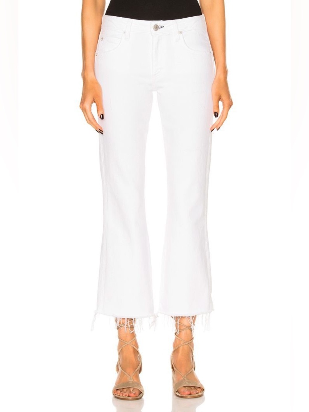 AMO Kick Crop Jeans in Sea Salt